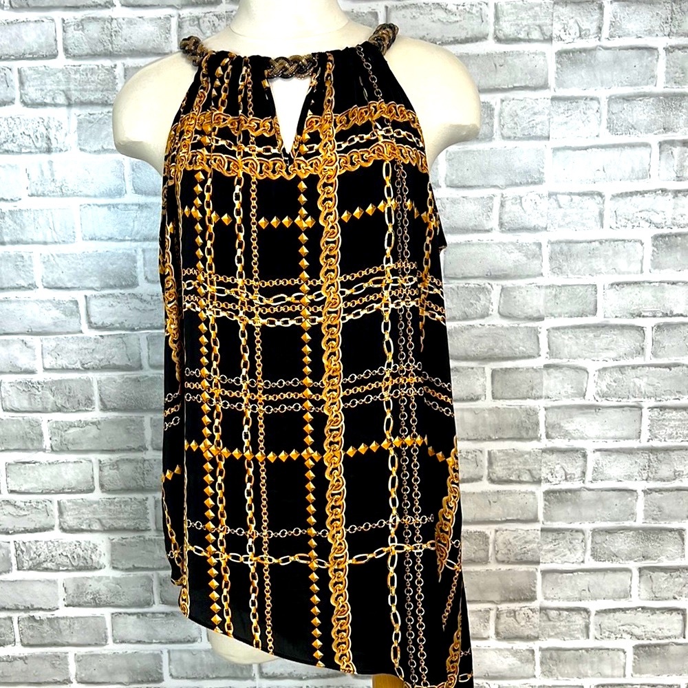 Black/Gold Top W/Chain